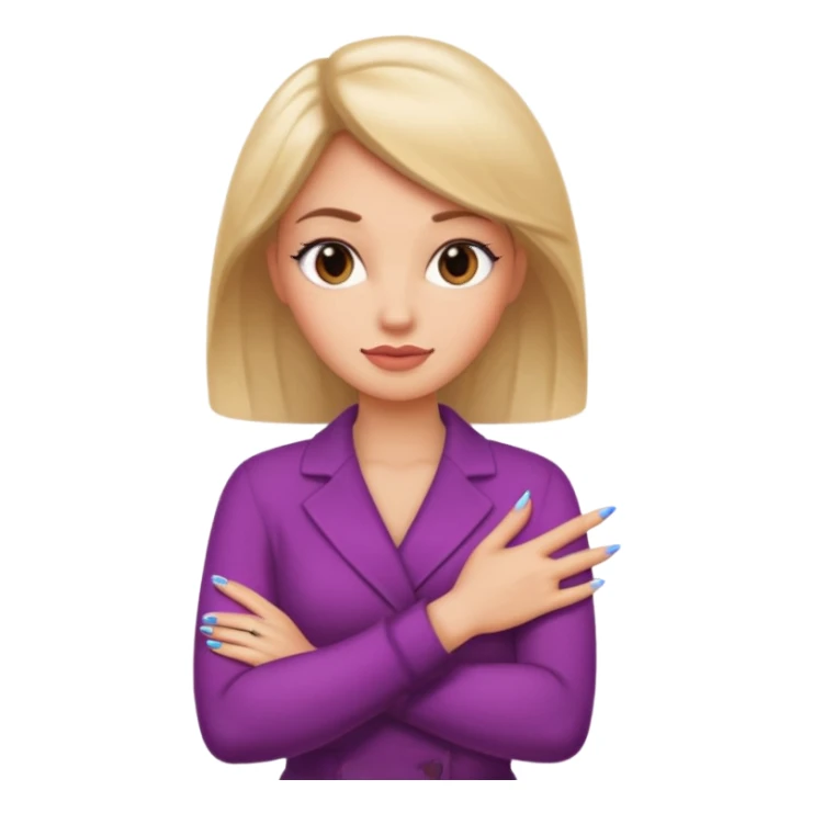 Lady emoji with sassy face and arms and hands with nails sticker