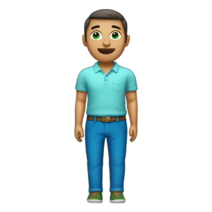 Pitufo azul con ojos verdes y pantalones rojos  sticker