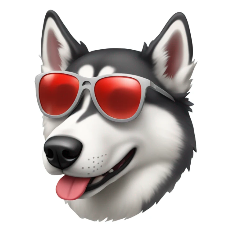 Husky dog with red sunglasses  sticker