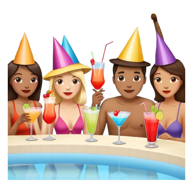 a ton of people getting drunk in front of a pool sticker