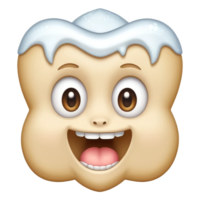 white tooth with a super cute face, big sparkling eyes, small mouth sticker