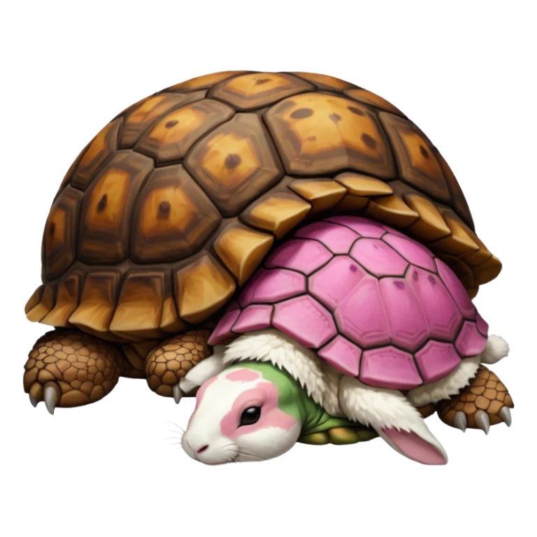 Tortu qui dort et lapin qui mange sticker