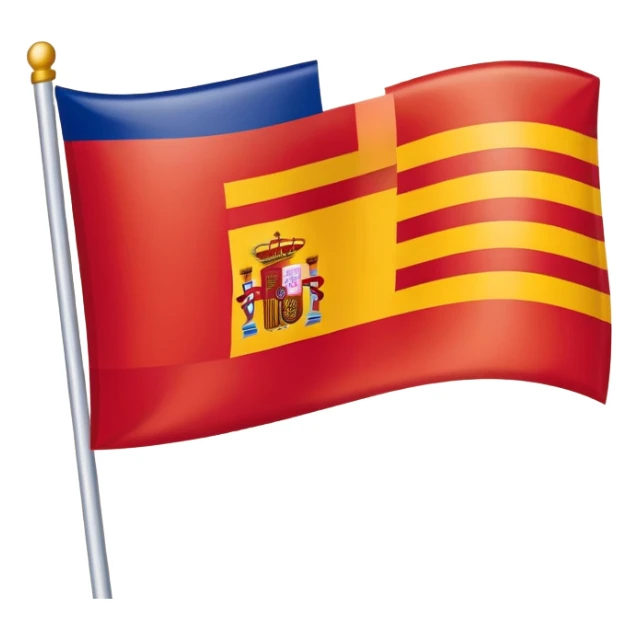 flag with À letter overlay, background blending Spain and France flag patterns sticker
