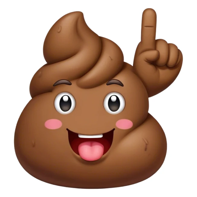 Poop putting up the middle finger sticker