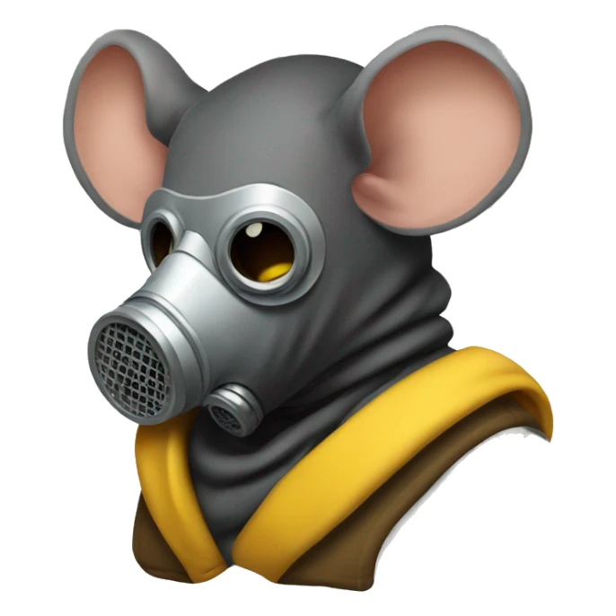 Profile of a rat with a cloth gas mask  sticker