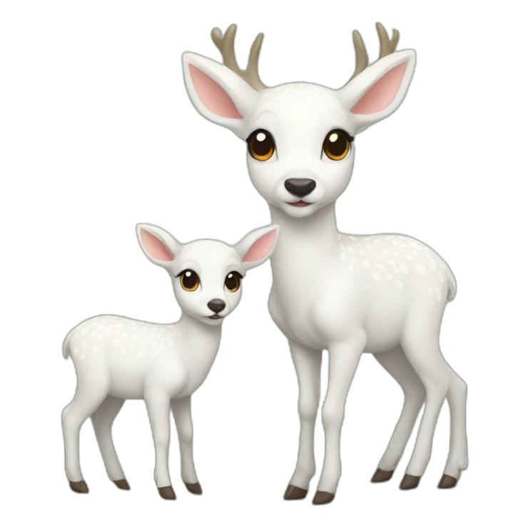 white deer family sticker