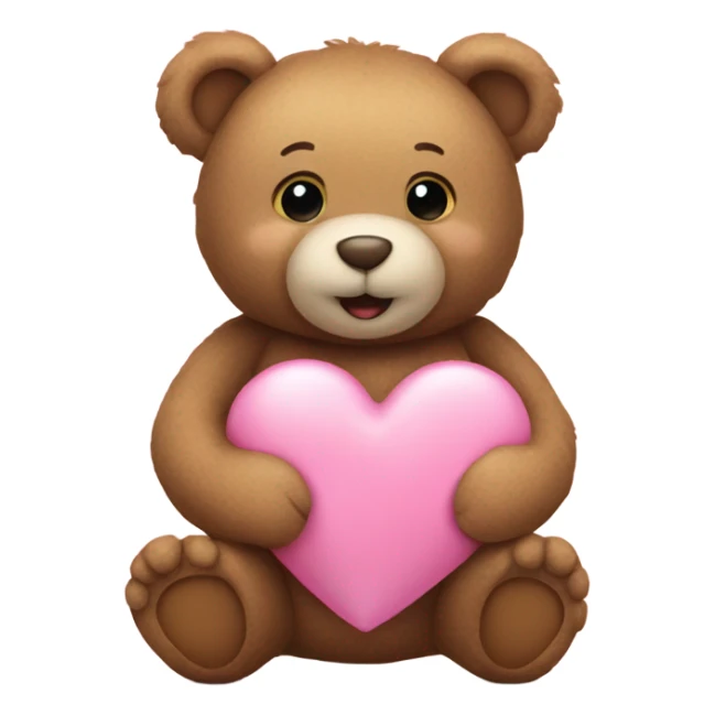 Teddy bear holding pink heart  sticker