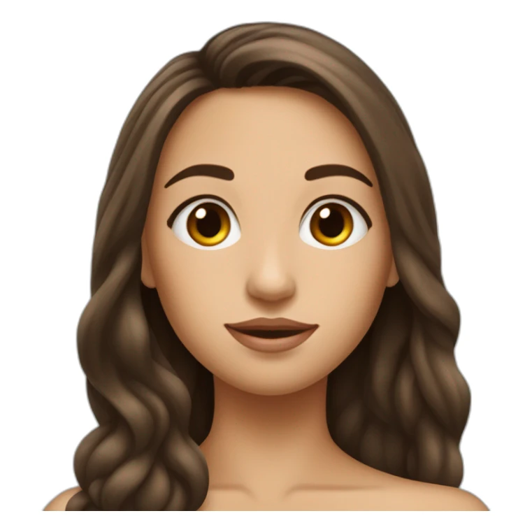 Fille brune qui a de longs cheveuxaux yeux bleus sticker