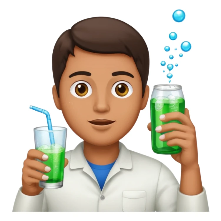 Man popping the pills and drinking sprite sticker