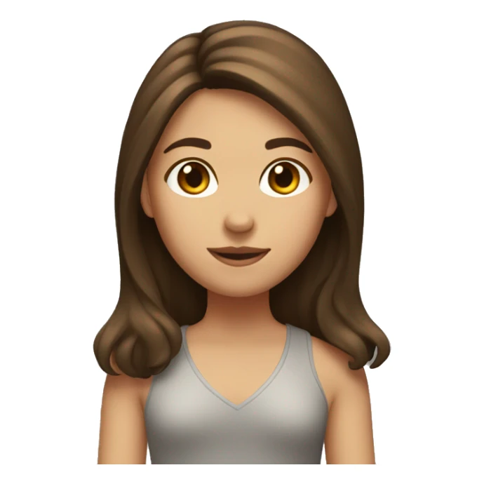 Girl with mid-length brown hair sticker