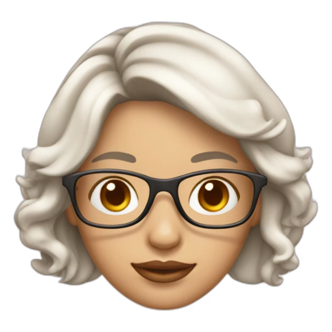 Mujer de Piel blanca con cabello rosa claro y lentes  sticker