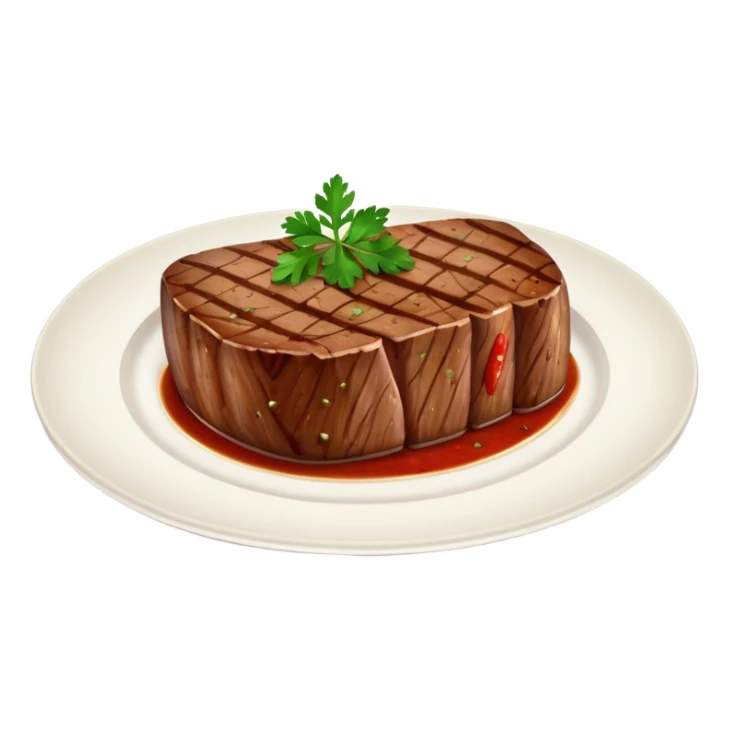 fancy steak on a fancy fine dining plate sticker