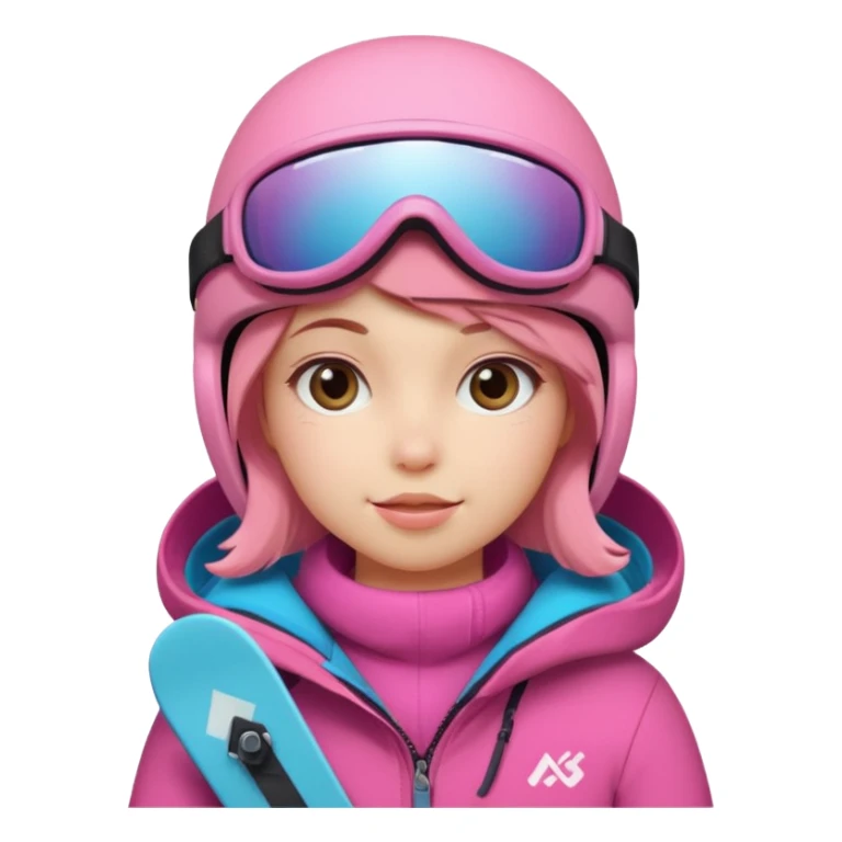 A snowboarder girl in a pink kosume sticker