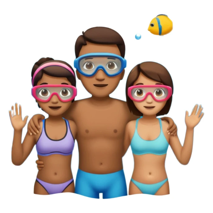 familia con gafas de snorkel sticker