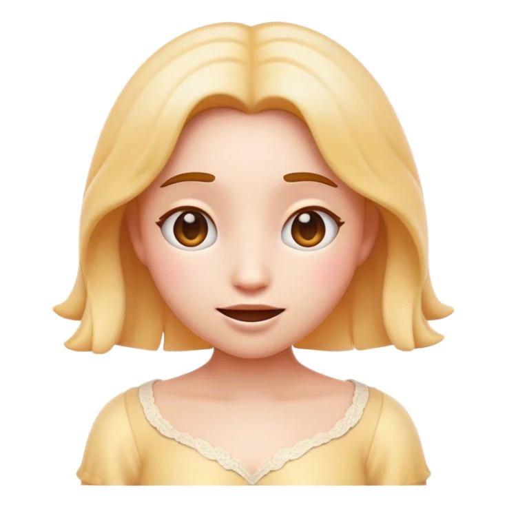 Cinematic Realistic Am√©lie Pop Culture Emoji, featuring a whimsical, charming portrayal inspired by the iconic French film rendered with delicate textures and nostalgic, soft lighting. sticker