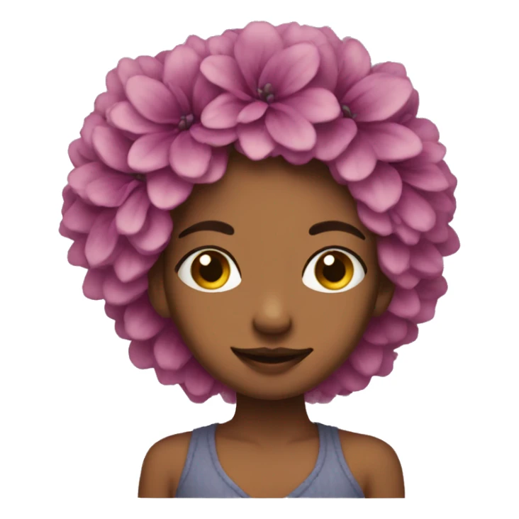 big eyeemoji with flower in hair  sticker