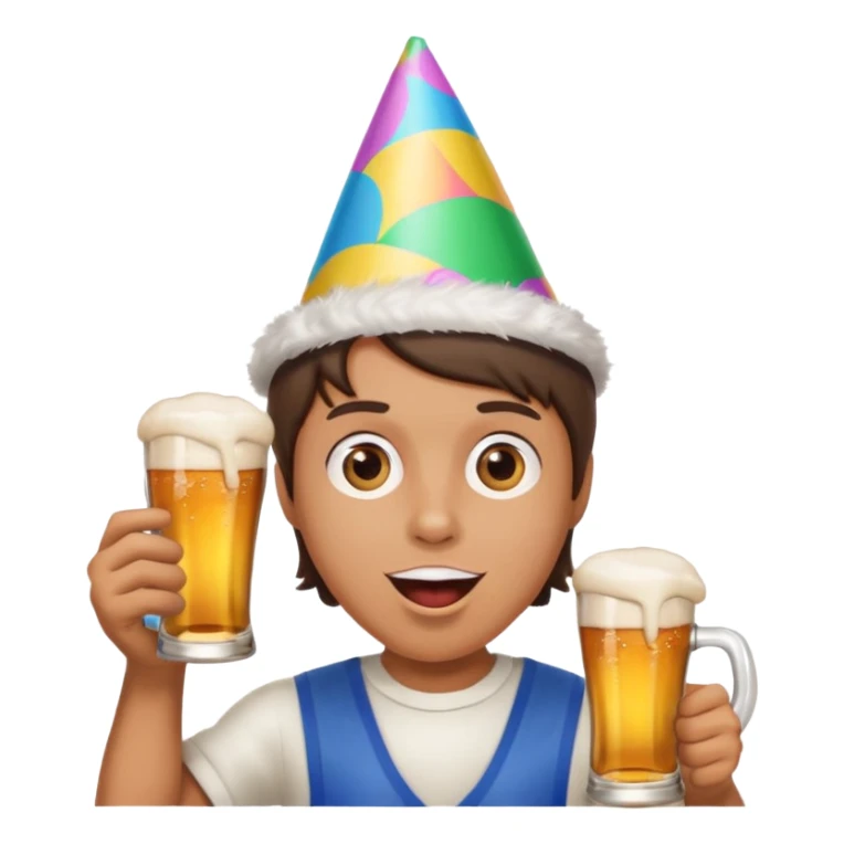 beer clink emoji combined with face puffing emoji sticker