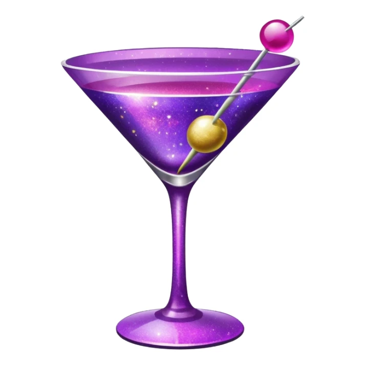 Purple Pink Galaxy Glitter Cocktail sticker