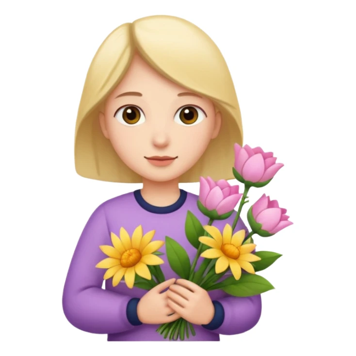 flower-bearing person sticker