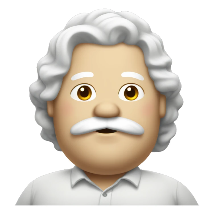 Obese, with white wavy hair and a single white mustache. sticker