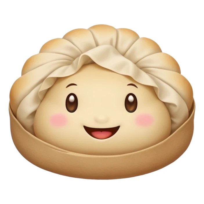 smiling dumpling bun who holds a Zapier logo sticker