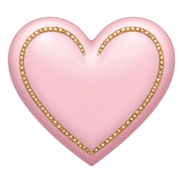 Pale pink skinny heart with sparkles that glow sticker