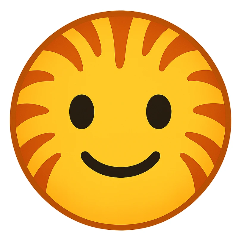 yellow face with orange tiger stripes, digital illustration sticker