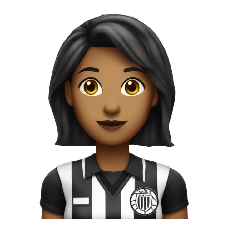 white with black hair female basketball referee  sticker