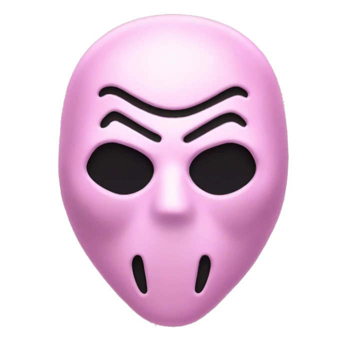 Pink ghostface killer mask with heart shaped eyes sticker