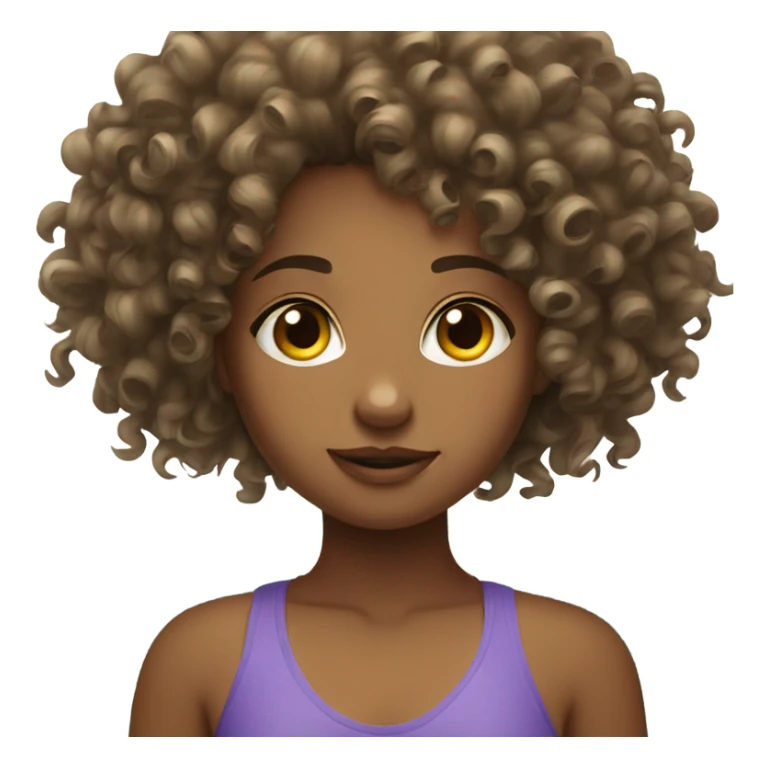 Curly hair girl by a pool sticker