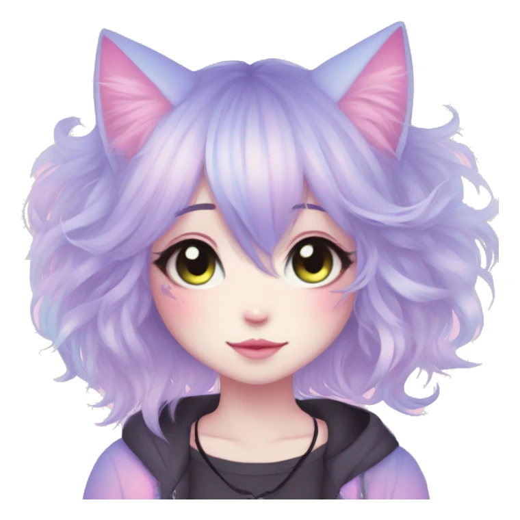 Cute Edgy Pastel Gradient Beautiful Anime Emo CatLady sticker
