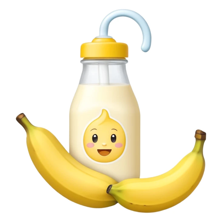 baby Milk bottle with banana tag sticker