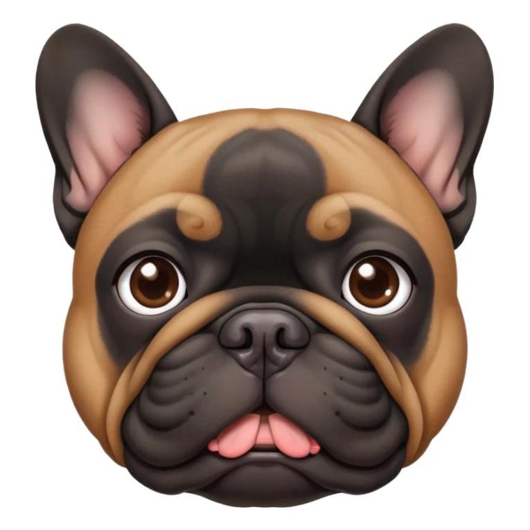 bull dog frances negra con cejas cafes  sticker