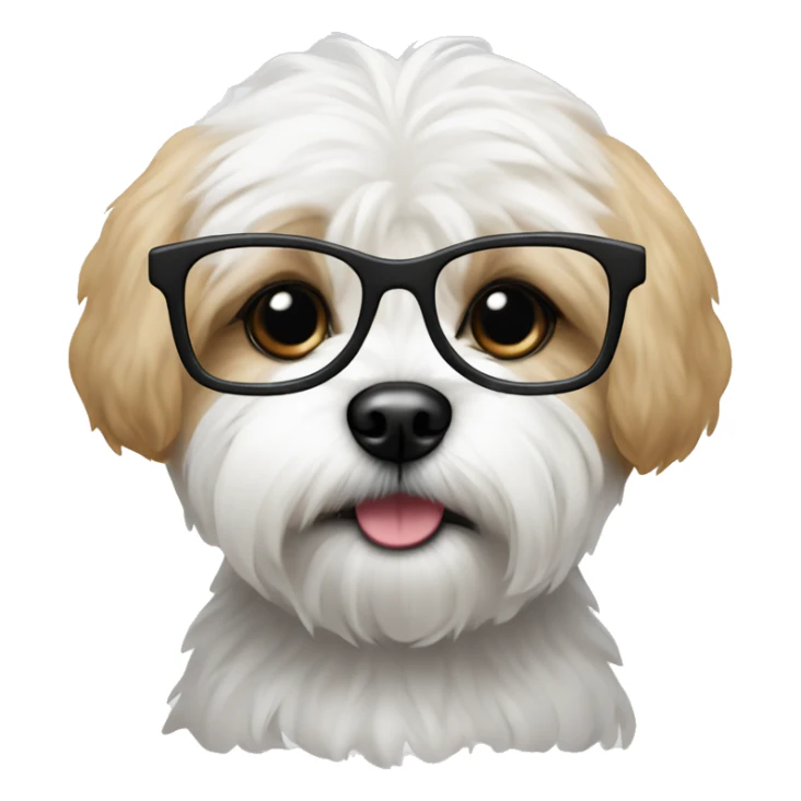 Shichon dog with glasses on sticker
