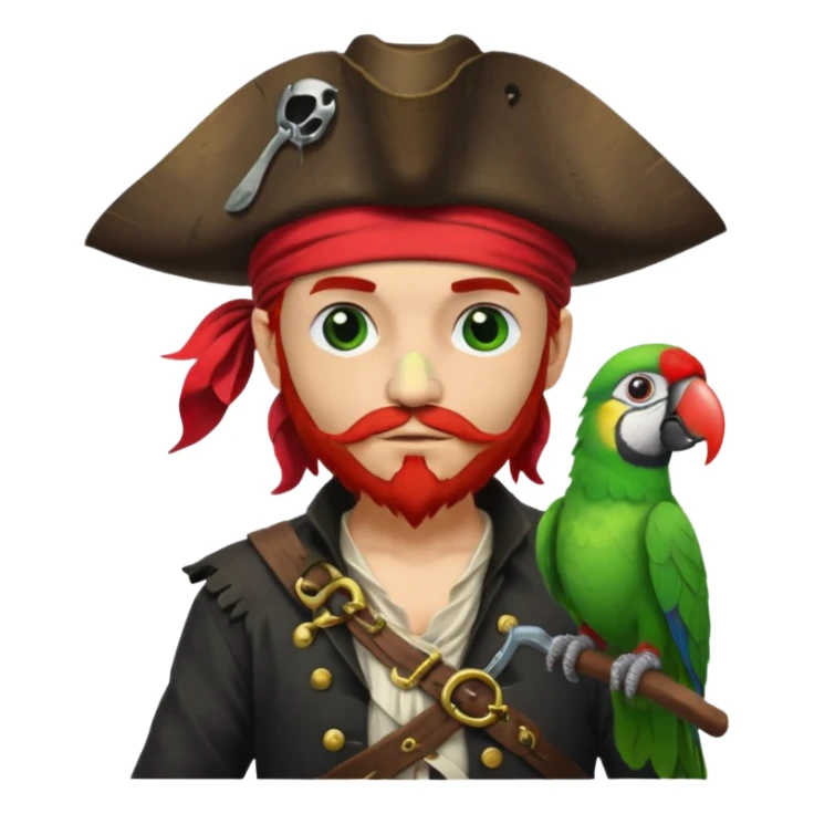 pirate and parrot sticker