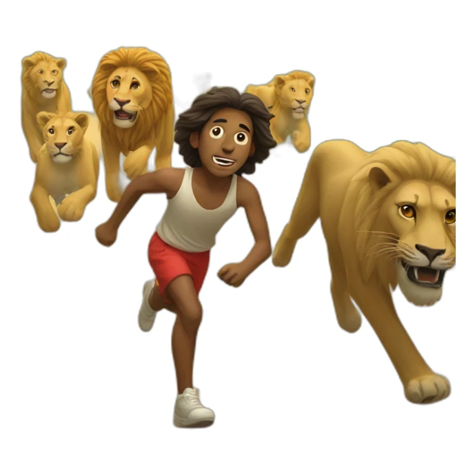 colombian guay running away from lions sticker