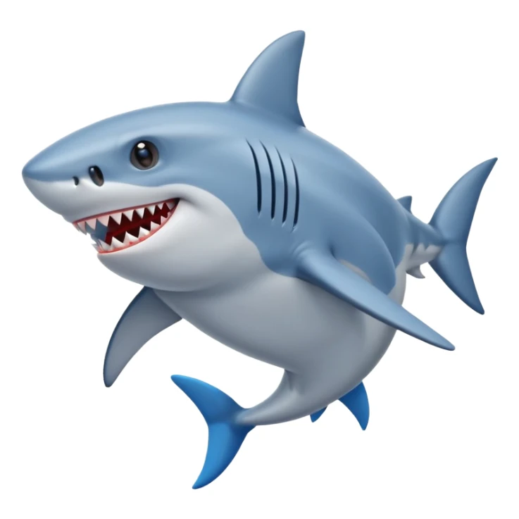 A shark with blue shoes on it's feet sticker