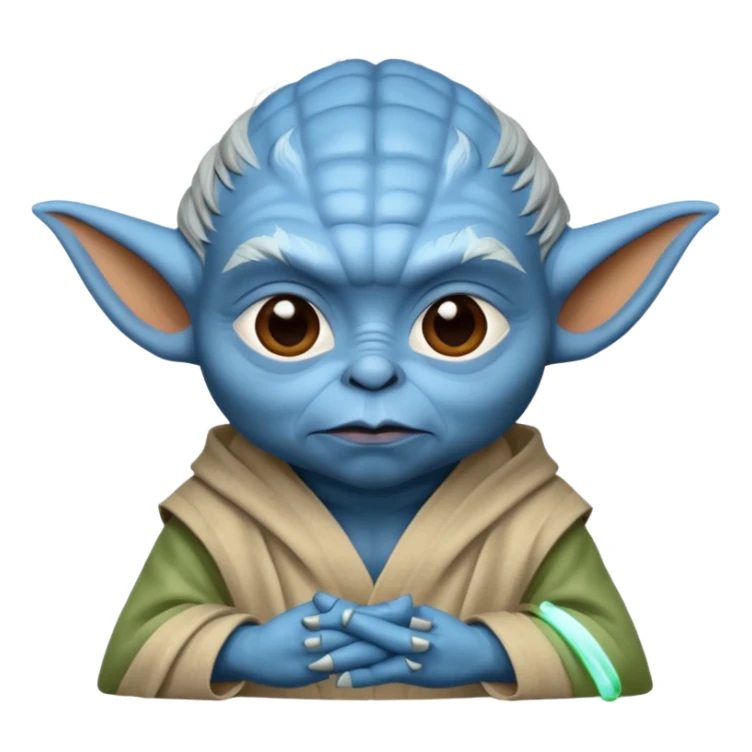 yoda but with blue skin sticker