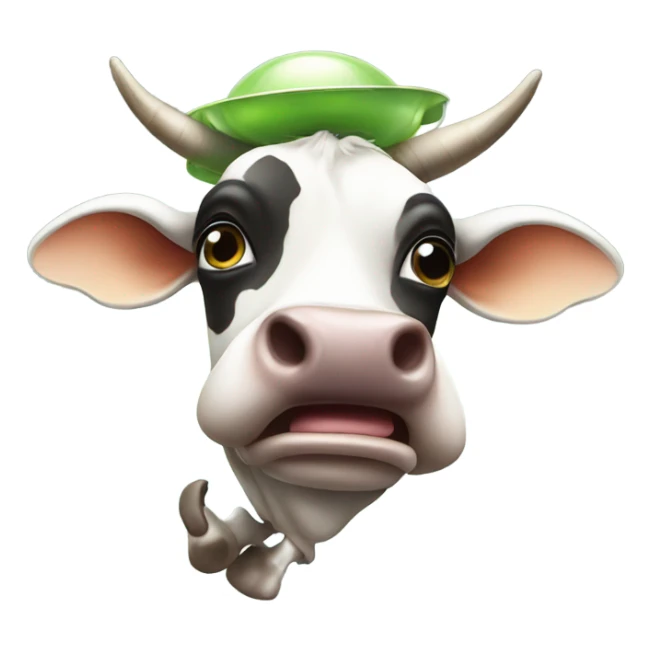 A cow being abducted by aliens  sticker