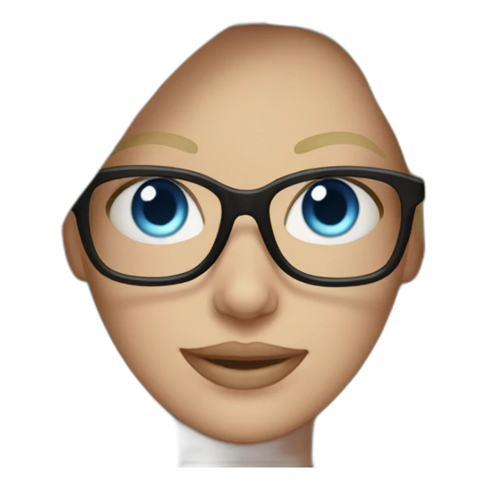 Mom with white Blonde hair blue eyes black glasses sticker