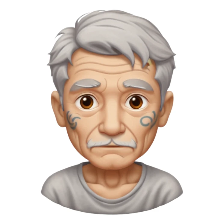 old man with lot of tattoos sticker