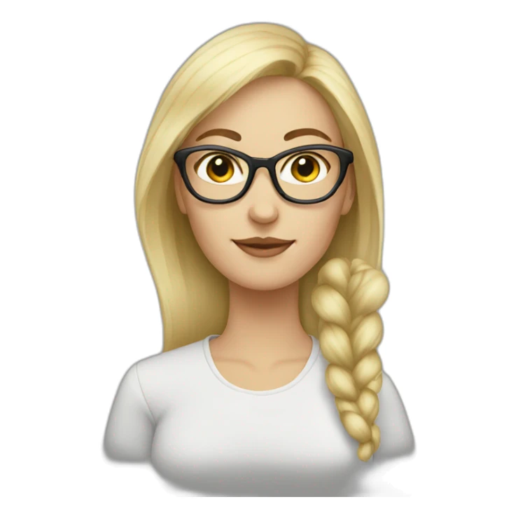 Blond women with glasses and cat sticker