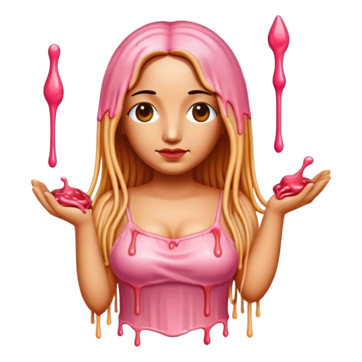  SPAM meat melted pink dripping sauce spaghetti dress monalisa portrait sticker
