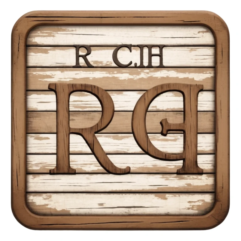 a sign with the word "RCH" written on it in capital letters sticker