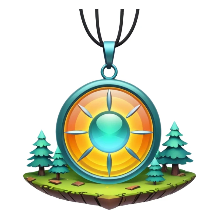 Abstract solarpunk amulett matte glass colorful clearing - an open space in a forest, light, spacious, minimal. sticker