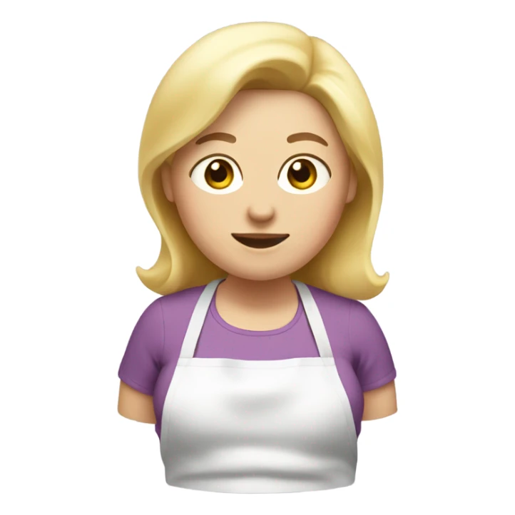 fat woman cooking white with blonde straight hai sticker