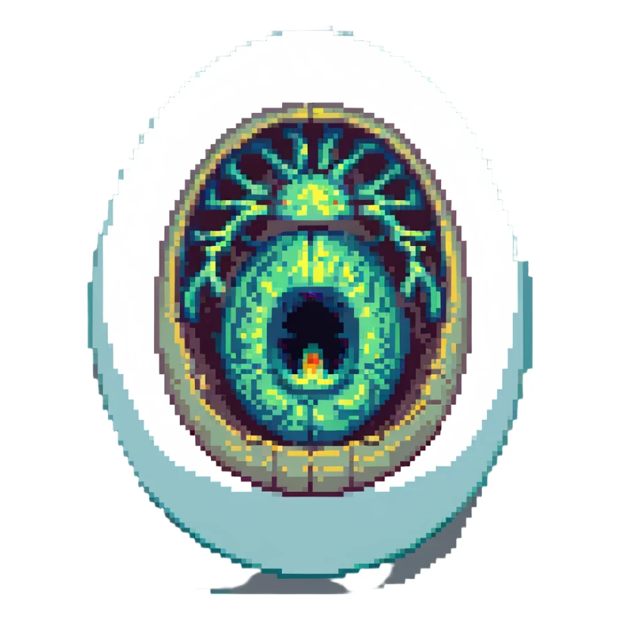 cranial, eye, MRI, SCAN, egg, embryonic, inside of glass egg, alien, eerie, otherworldly sticker