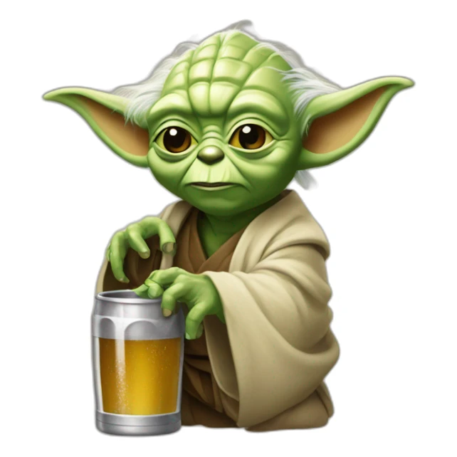 Yoda bois une bière  sticker