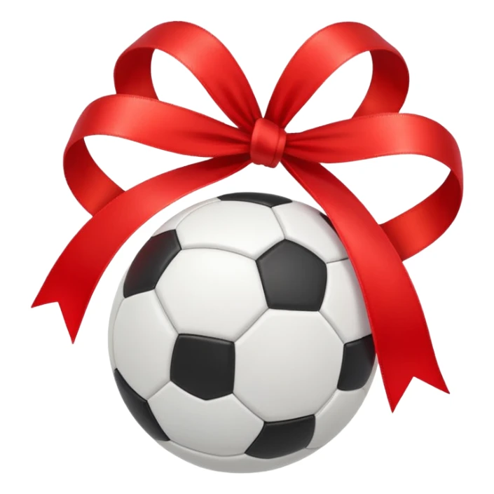 ribbon with small football particle floating sticker