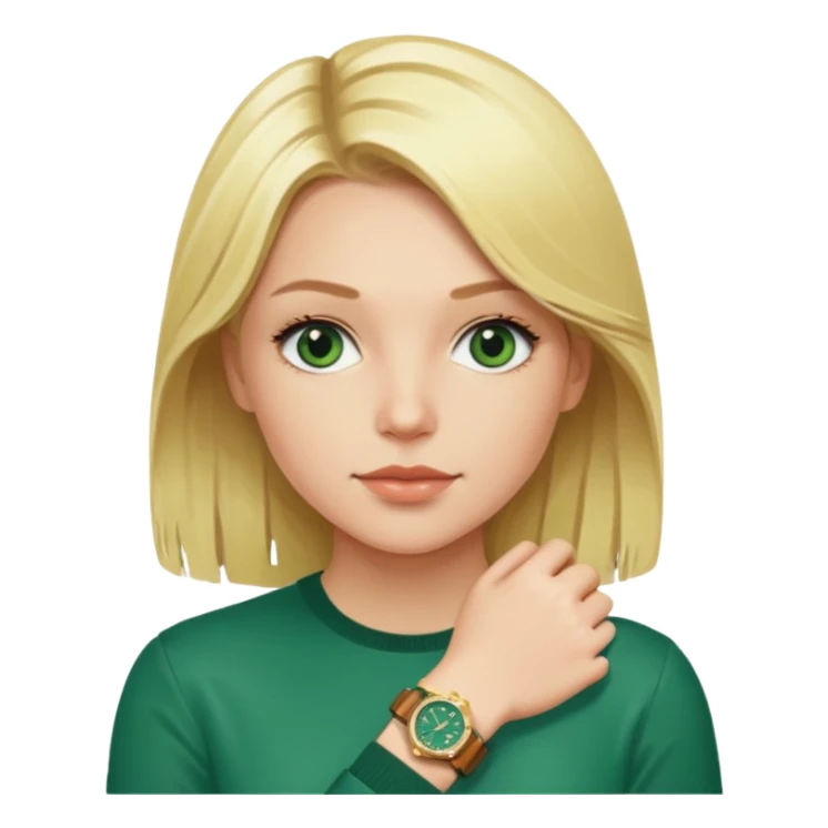 Breitling green faced watch on blonde girl wrist  sticker